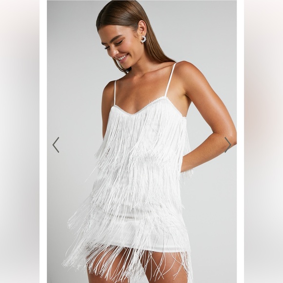 Showpo. Dresses & Skirts - Showpo White Fringe Dress- Siofra Mini Fringe Dress